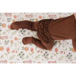 Joss + J Whimsical Dancing Blooms Muslin Crib Sheet