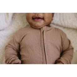 Joss + J Tan Ribbed Bamboo Zip Sleeper Sleepers 9 Joss + J Tan Ribbed Bamboo Zip Sleeper Sleepers