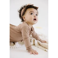 Joss + J Tan Ribbed Bamboo Zip Sleeper Sleepers 11 Joss + J Tan Ribbed Bamboo Zip Sleeper Sleepers