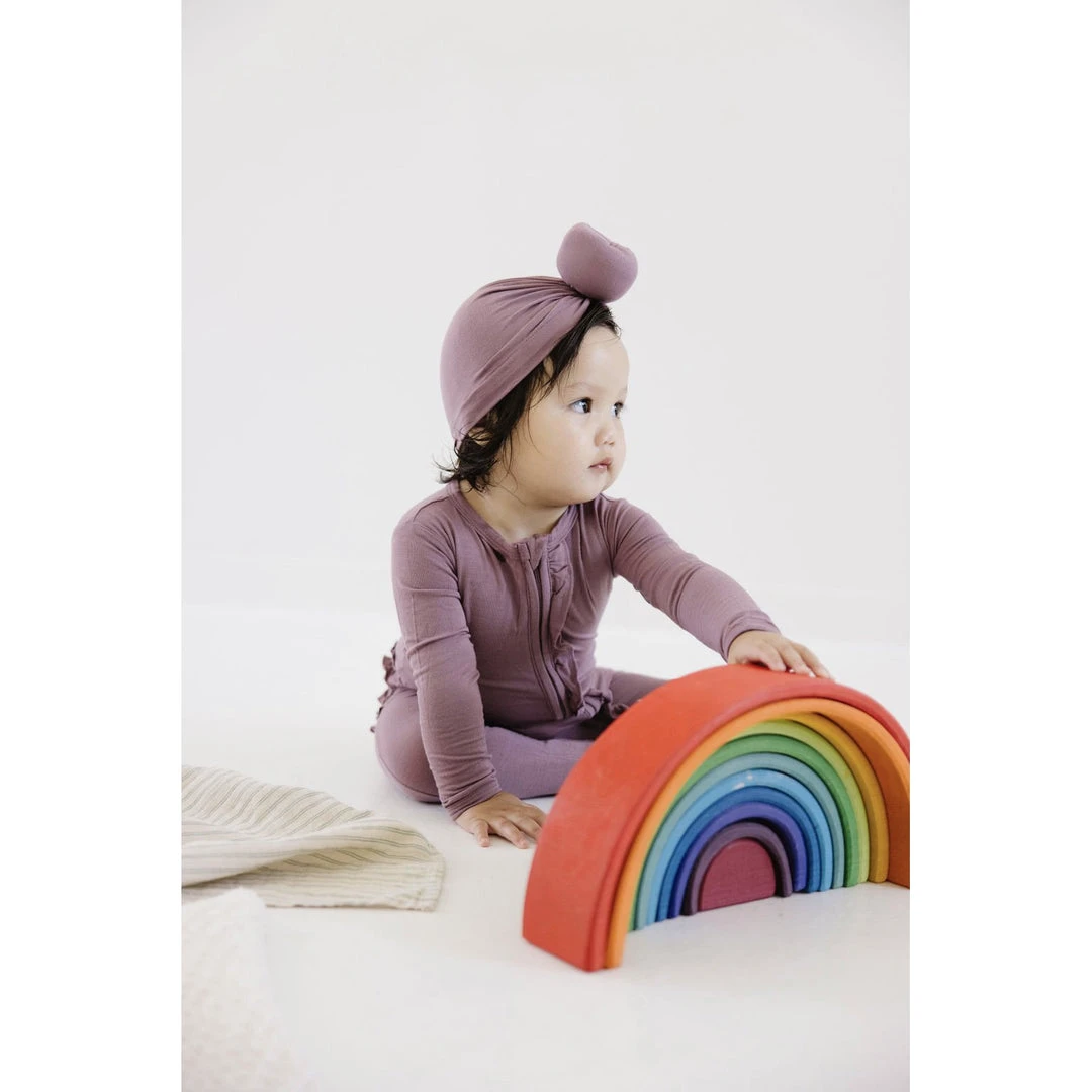 Joss + J Lilac Bamboo Ruffle Zip Sleeper 7 Joss + J Lilac Bamboo Ruffle Zip Sleeper