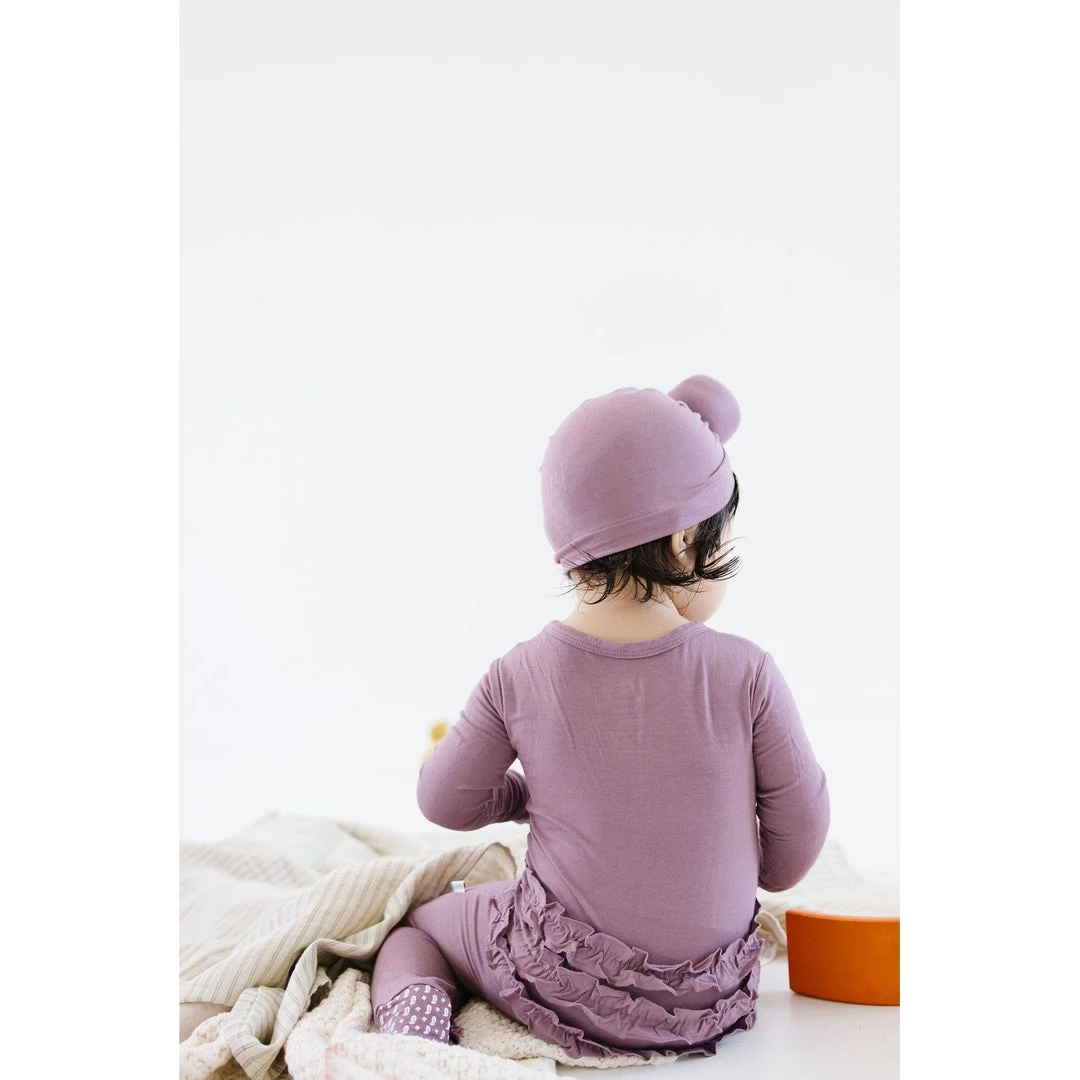 Joss + J Lilac Bamboo Ruffle Zip Sleeper 6 Joss + J Lilac Bamboo Ruffle Zip Sleeper