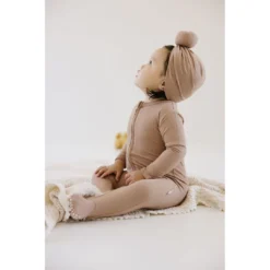 Joss + J Headwear Tan Ribbed Knotted Turban Hat