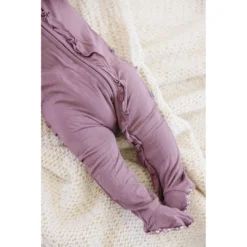 Joss + J Lilac Bamboo Ruffle Zip Sleeper