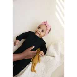 Joss + J Sleepers Black Zip Bamboo Ruffle Sleeper