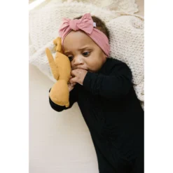 Joss + J Sleepers Black Zip Bamboo Ruffle Sleeper