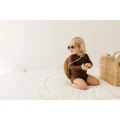 Joss + J Coco Brown Long Sleeve Swim Suit