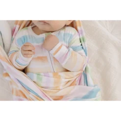 Sunset Stripe Bamboo Swaddle - Arrows & Bow X Joss + J
