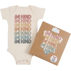 Morado Design Be Kind Retro Repeat Natural Organic Onesie