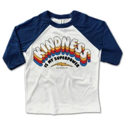 Rivet Apparel Kindness Is My Superpower Baseball Tee Graphic Tees