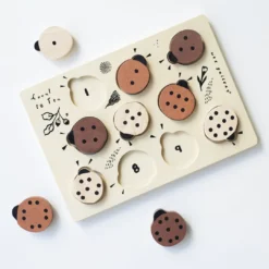 Wee Gallery Count To 10 Lady Bugs Wooden Puzzle Tray
