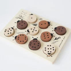 Wee Gallery Count To 10 Lady Bugs Wooden Puzzle Tray