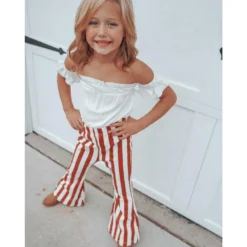 Bailey's Blossoms Burnt Orange + White Bell Bottoms