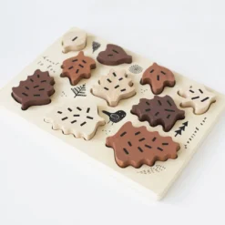 Wee Gallery Count To 10 Leaves Wooden Puzzle Tray