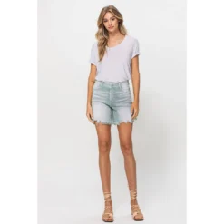 J+j Grey Green Women's Boyfriend Shorts