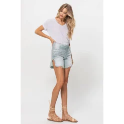 J+j Grey Green Women's Boyfriend Shorts