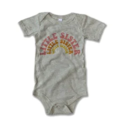Rivet Apparel Bodysuits Little Sister Heather Onesie