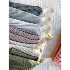 Evelina Apparel Pacifier Goods Olive Grey Waffle Pacifier Blanket