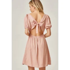J+j Dresses Mauve Tie Back Babydoll Dress