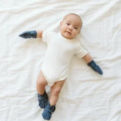 Goumi Kids Footwear Midnight Bamboo Organic Cotton Stay On Booties 7 Goumi Kids Footwear Midnight Bamboo Organic Cotton Stay On Booties