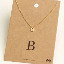 Fame Accessories Mini Initial B Necklace Necklaces