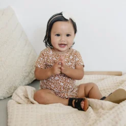 Mebie Baby Mustard Floral Shorts Organic Cotton Set Two-Piece Sets