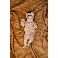 Mebie Baby Mustard Floral Long Sleeve Organic Cotton Set