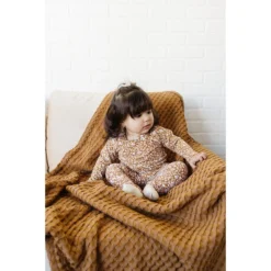 Mebie Baby Mustard Floral Long Sleeve Organic Cotton Set