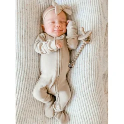 Loved Baby Sleepers Oatmeal Organic Cotton Zip Sleeper