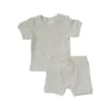Mebie Baby Oatmeal Organic Cotton Waffle Short Set