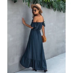 J+j Dresses Navy Off Shoulder Button Down Dress 13 J+j Dresses Navy Off Shoulder Button Down Dress