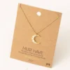 Fame Accessories Opal Crescent Moon Necklace Necklaces