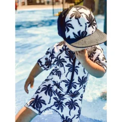 George Hats Black + White Palm Sunsuit