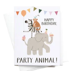 Onderkast Happy Birthday, Party Animal Greeting Card