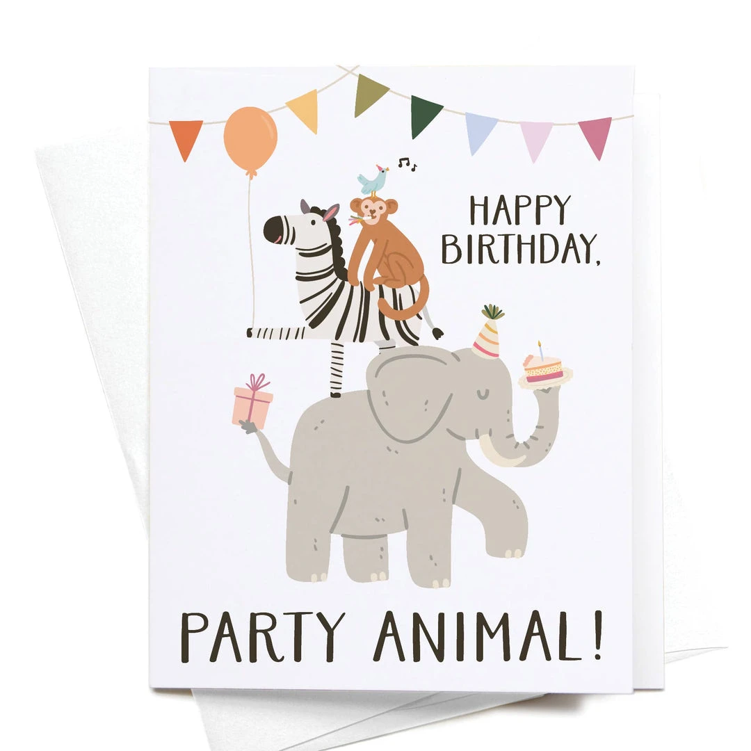 Onderkast Happy Birthday, Party Animal Greeting Card 3 Onderkast Happy Birthday, Party Animal Greeting Card