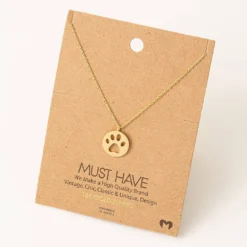 Fame Accessories Necklaces Paw Print Pendant Necklace