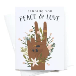 Onderkast Love + Peace Floral Greeting Card Party Time