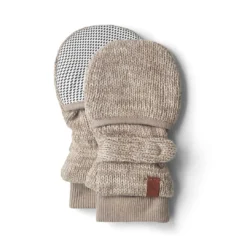 Goumi Kids Preemie + Newborn Pecan Organic Cotton Stay On Mittens