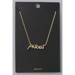Fame Accessories Gold Pisces Zodiac Sign Necklace Necklaces
