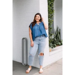 J+j Jeans + Pants Plus Size Ripped Mom Jeans