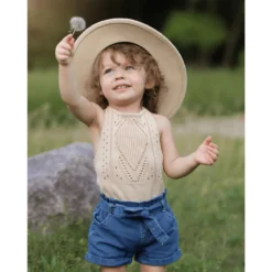 Bailey's Blossoms Bottoms Blue Jean Tie-waist Denim Shorts