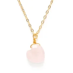 Amano Studio Rose Quartz Heart Faceted Necklace