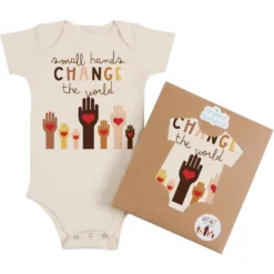 Morado Design Small Hands Change The World Organic Onesie