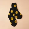 J+j Black Smiley Face Cotton Socks