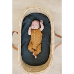 Mebie Baby Mustard Star Organic Cotton Romper Overalls + Rompers