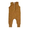 Mebie Baby Mustard Star Organic Cotton Romper Overalls + Rompers