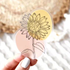 Elyse Breanne Designs Clear Sunflower Outline Sticker