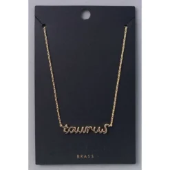 Fame Accessories Gold Taurus Zodiac Sign Necklace