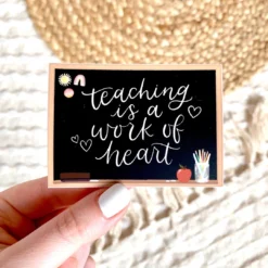 Elyse Breanne Designs Teach Is A Work Of Heart Sticker Paper Goods