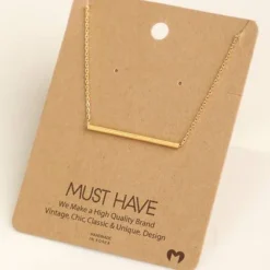 Fame Accessories Gold Tube Pendant Necklace