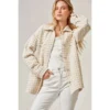 J+j Ivory Beige Oversized Tweed Jacket Outerwear